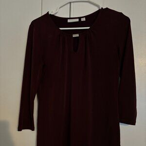 3/4 Sleeve New York and Company Maroon Blouse